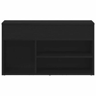 Schoenenbank met plank Zwart eiken 80 x 30 x 45 cm Bewerkt hout 7