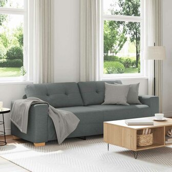 3-zitsbank donkergrijs 180 cm stof 1