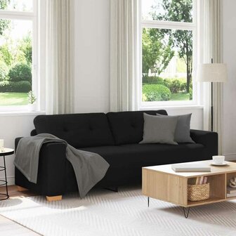 3-zitsbank zwart 180 cm stof 1