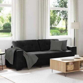 3-zitsbank zwart 180 cm fluweel 1