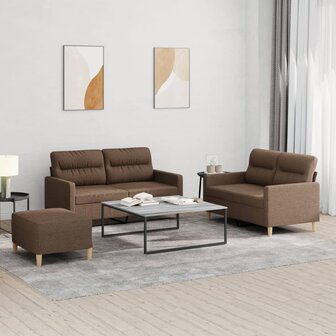 4-delige Loungeset met kussens stof bruin 1