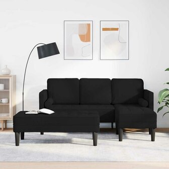 Bankstel 2 pcs Zwart 173 x 131 x 67 cm Stof 1