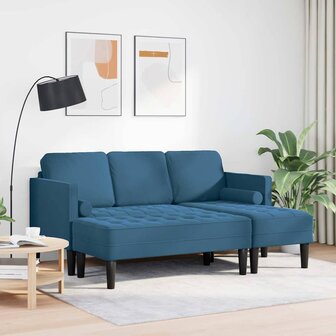 Bankstel 2 pcs Blauw 173 x 131 x 67 cm Fluweel 3