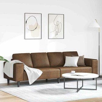 Bankstel Bruin Faux suede leer 1