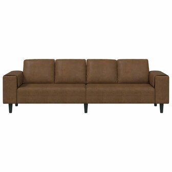 Bankstel Bruin Faux suede leer 4