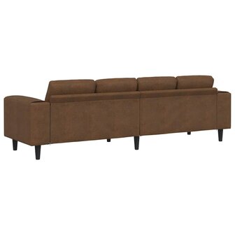 Bankstel Bruin Faux suede leer 6