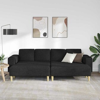 Bankstel 3 pcs Zwart Stof 3