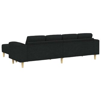 Bankstel 3 pcs Zwart Stof 6