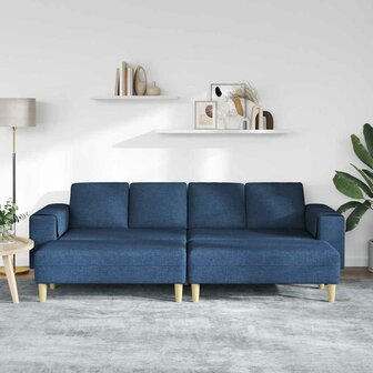 Bankstel 3 pcs Blauw Stof 3