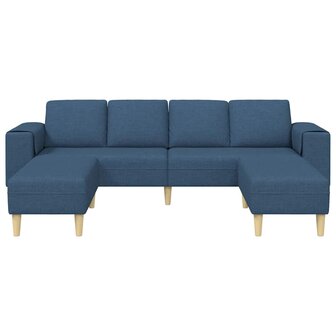 Bankstel 3 pcs Blauw Stof 4