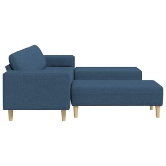 Bankstel 3 pcs Blauw Stof 5