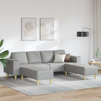 Bankstel 3 pcs Wolken grijs Stof 1