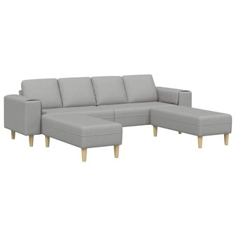 Bankstel 3 pcs Wolken grijs Stof 2