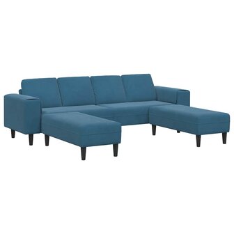 Bankstel 3 pcs Blauw Fluweel 2