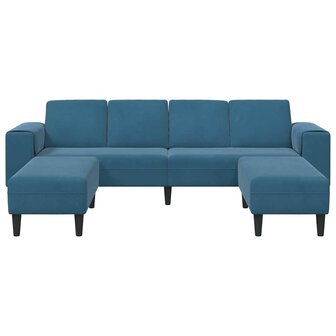 Bankstel 3 pcs Blauw Fluweel 4