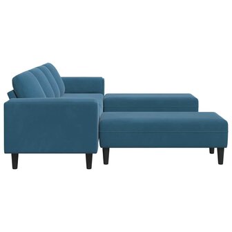 Bankstel 3 pcs Blauw Fluweel 5