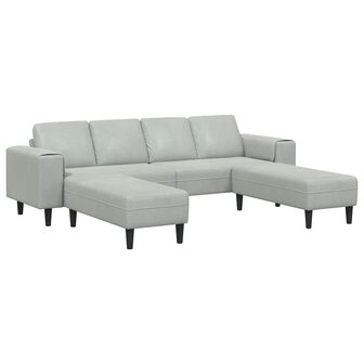 Bankstel 3 pcs Lichtgrijs Fluweel 2