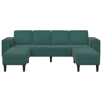 Bankstel 3 pcs Donkergroen Fluweel 4