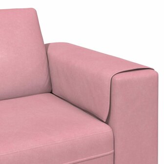 Bankstel 3 pcs Roze Fluweel 7