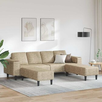 Bankstel 3 pcs Lichtgrijs Faux suede leer 1