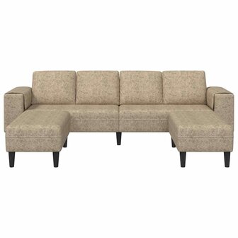 Bankstel 3 pcs Lichtgrijs Faux suede leer 4
