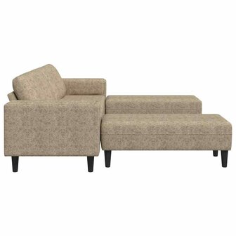 Bankstel 3 pcs Lichtgrijs Faux suede leer 5