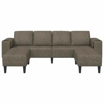 Bankstel 3 pcs Donkergrijs Faux suede leer 4