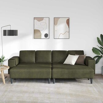 Bankstel 3 pcs Leger groen Faux suede leer 3