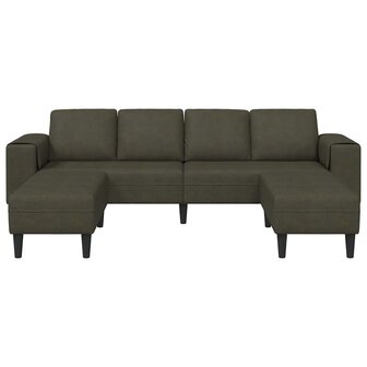 Bankstel 3 pcs Leger groen Faux suede leer 4