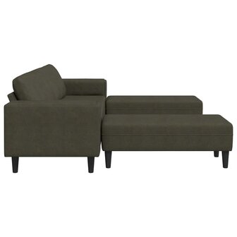 Bankstel 3 pcs Leger groen Faux suede leer 5