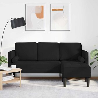 Bankstel Zwart 173 x 131 x 67 cm Stof 1