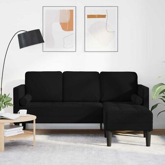 Bankstel Zwart 173 x 131 x 67 cm Fluweel 1