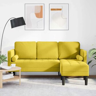 Bankstel Geel 173 x 131 x 67 cm Fluweel 1