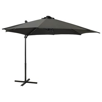 Zweefparasol met paal en LED-verlichting 300 cm antracietkleur 1