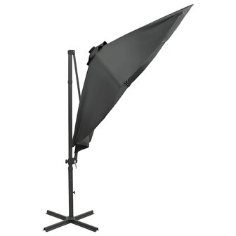 Zweefparasol met paal en LED-verlichting 300 cm antracietkleur 4
