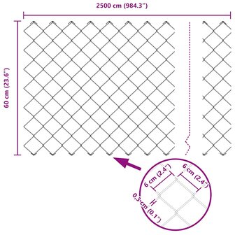 Kettinglinktuinhekje Groen 0,6 x 25 m Staal 5