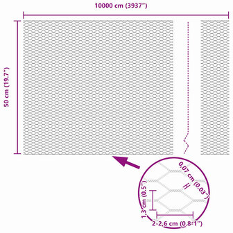 Hexagon Tuinhek Groen 0,5x100 m Staal 7