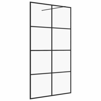 Inloopdouchewand 100x195 cm ESG-glas transparant en zwart 2