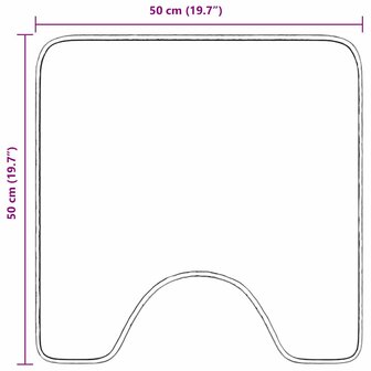 Badmat U-vormig anti-slip 50x50 cm polypropeen bruin 8