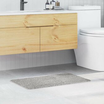 Badmat rechthoekig anti-slip 50x80 cm polypropeen grijs 1