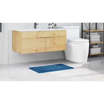 Badmat rechthoekig anti-slip 50x80 cm polypropeen blauw 4