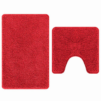 Badmat 2 pcs Rood 50 x 50 cm Polypropyleen 6