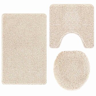 Badmat 3 pcs Cr&egrave;me 50 x 50 cm Polypropyleen 7