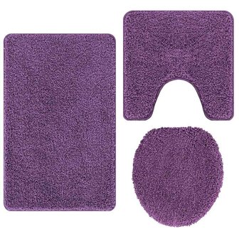 Badmat 3 pcs Paars 50 x 50 cm Polypropyleen 7