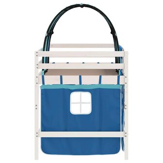 Kinderhoogslaper met tunnel 80x200 cm massief grenenhout blauw 8