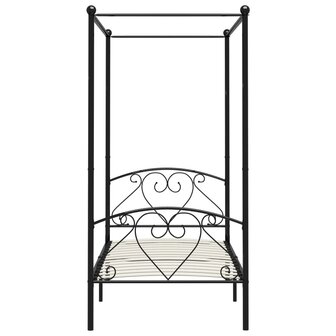 Hemelbedframe metaal zwart 90x200 cm  3
