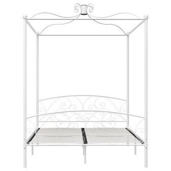 Hemelbedframe metaal wit 180x200 cm 3