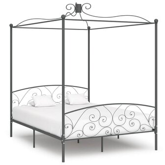 Hemelbedframe metaal grijs 180x200 cm 1
