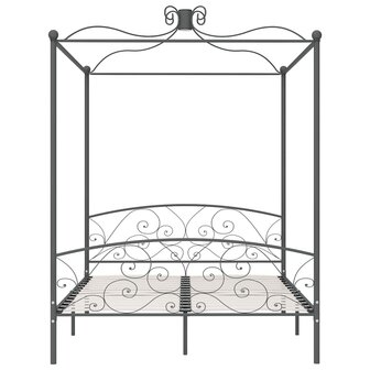 Hemelbedframe metaal grijs 180x200 cm 3
