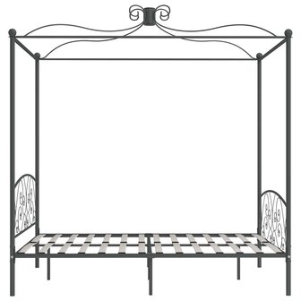 Hemelbedframe metaal grijs 180x200 cm 4
